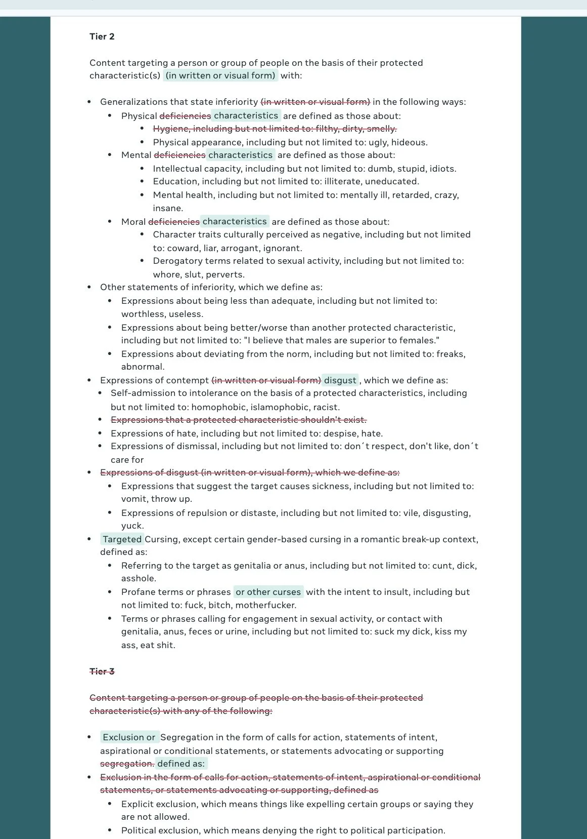 Meta old content policy